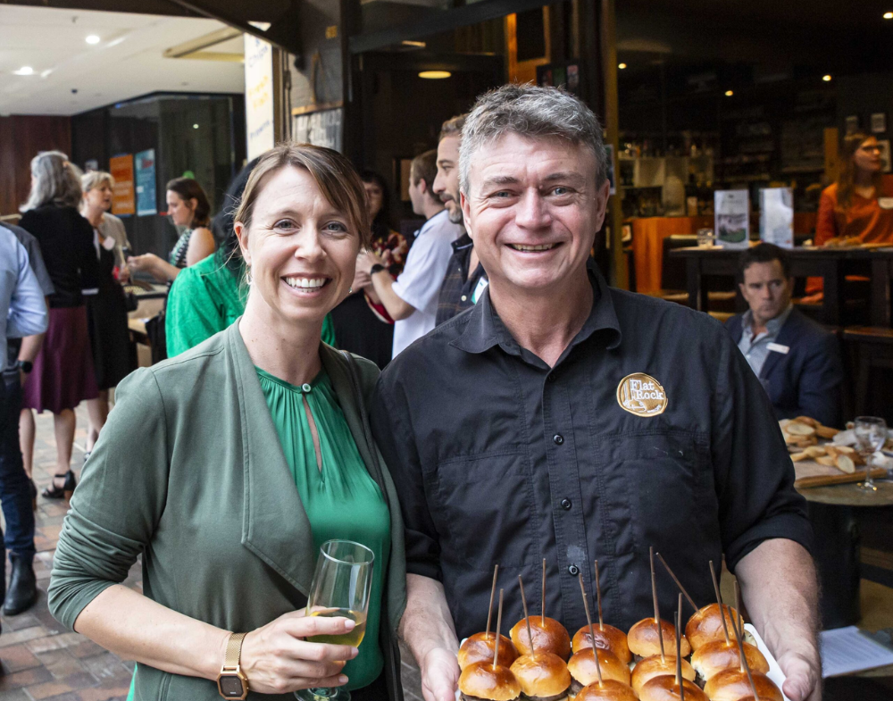 Belinda with Flat Rock Brew Cafe Owner Karl
