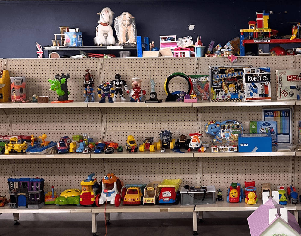 Joy of Giving toy shelves