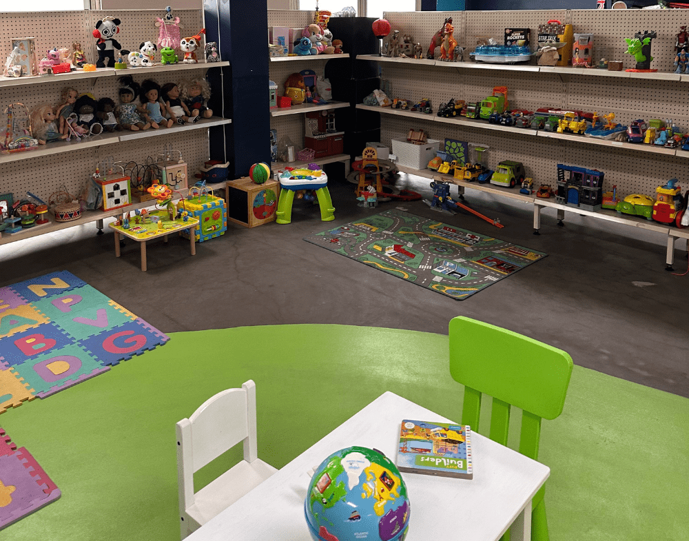 Joy of Giving toy shelves